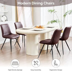 Dining Chairs Set of 8, Modern Dining Chairs with Thick Cushions, PU Leather Upholstered Kitchen Dining Room, alternate view