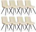 Dining Chairs Set of 8, Modern Dining Chairs with Thick Cushions, PU Leather Upholstered Kitchen Dining Room