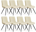 Dining Chairs Set of 8, Modern Dining Chairs with Thick Cushions, PU Leather Upholstered Kitchen Dining Room