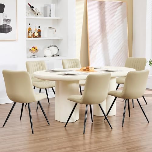 Dining Chairs Set of 8, Modern Dining Chairs with Thick Cushions, PU Leather Upholstered Kitchen Dining Room, alternate view