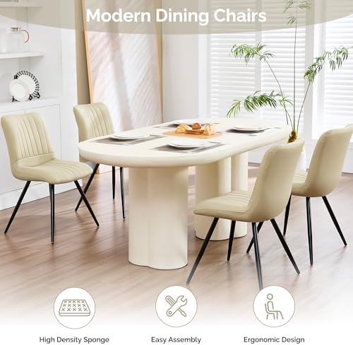 Dining Chairs Set of 8, Modern Dining Chairs with Thick Cushions, PU Leather Upholstered Kitchen Dining Room, alternate view