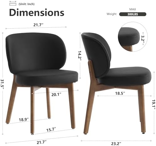 Dining Chairs Set of 8 Modern Kitchen Dining Room Chairs Black, alternate view 2