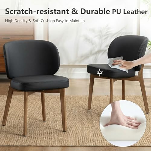 Dining Chairs Set of 8 Modern Kitchen Dining Room Chairs Black, alternate view 3