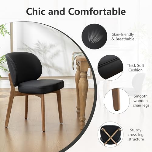 Dining Chairs Set of 8 Modern Kitchen Dining Room Chairs Black, alternate view 4
