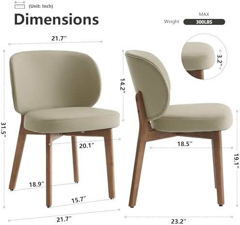 Dining Chairs Set of 8 Modern Kitchen Dining Room Chairs Khaki, alternate view 2