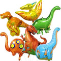 Dinosaur Foil Balloons Set (35-50 In), 6 Pieces Large Dinosaur Mylar Helium Balloons for Kids, Giant Cute Dino