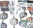 Disco Hanging Balls Fringe Backdrop - 2 Pack Silver Tinsel Foil Curtains Streamers for, alternate view 3
