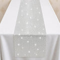 Disco Party Decorations - Glitter Disco Table Runner | Retro 70s 80s Disco Ball Decor Indoor Outdoor - Silver