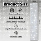 Disco Party Decorations - Glitter Disco Table Runner | Retro 70s 80s Disco Ball Decor Indoor Outdoor - Silver, alternate view