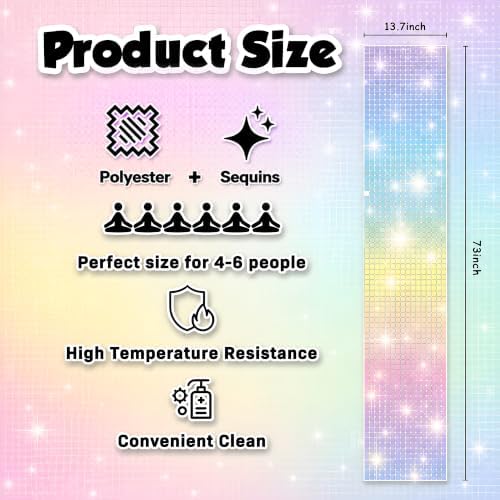 Disco Party Decorations - Iridescent Glitter Disco Table Runner, alternate view 2