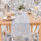Disco Party Decorations - Iridescent Glitter Disco Table Runner, alternate view 4