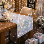 Disco Party Decorations - Iridescent Glitter Disco Table Runner, alternate view 7