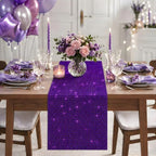 Disco Party Decorations - Purple Sequin Glitter Disco Table Runner, alternate view 3