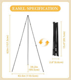 Display Easel Stand for Sign, Lightweight Tripod with Bag, Portable Adjustable Artist Easels for Outdoor, alternate view 3