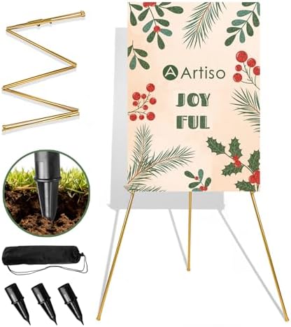 Display Easel Stand for Sign, Lightweight Tripod with Bag, Portable Adjustable Artist Easels for Outdoor