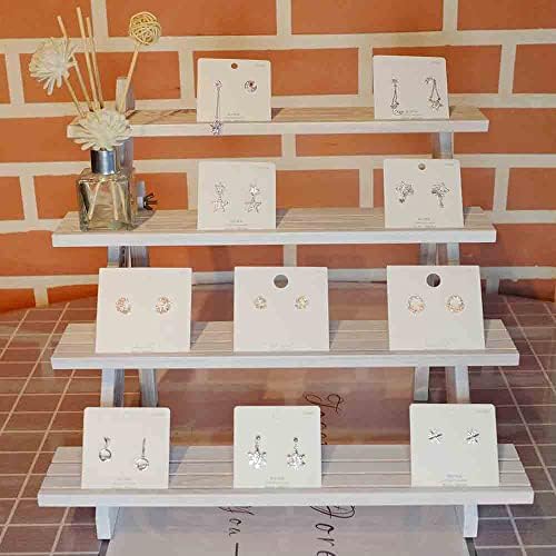 Display Riser, Earring Display Stands, Organizer For Vendor White (4tier) in White-4tier, alternate view 2