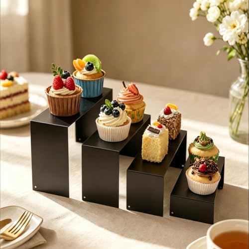 Display Risers, 8 PCS Black Cupcake Stand, Display Stand for Perfume in black, alternate view 2
