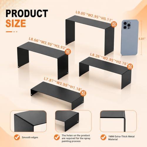 Display Risers, 8 PCS Black Cupcake Stand, Display Stand for Perfume in black, alternate view 4
