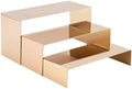 Display Risers Stainless Steel 3PCS Metal Golden Display Riser Stand Shoe Bag Holder Display Riser Shelf
