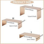 Display Risers Stainless Steel 3PCS Metal Golden Display Riser Stand Shoe Bag Holder Display Riser Shelf, alternate view 3