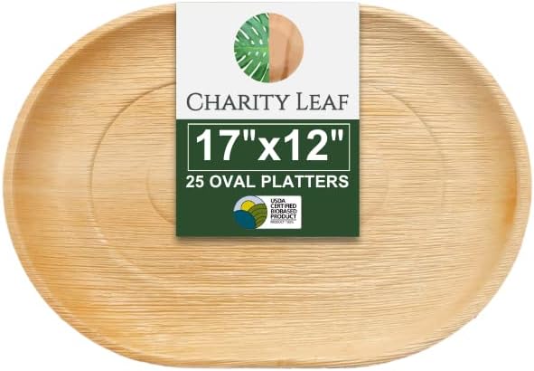 Disposable 17" x 12" Bamboo Trays (25 pieces) Bamboo Serving Platters, Disposable Boards, Dinnerware For