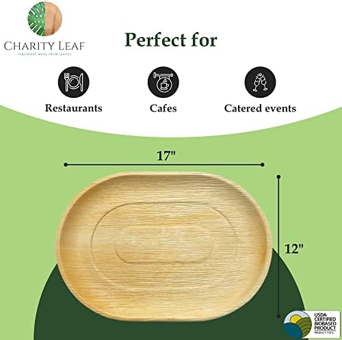 Disposable 17" x 12" Bamboo Trays (25 pieces) Bamboo Serving Platters, Disposable Boards, Dinnerware For, alternate view 2