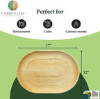 Disposable 17" x 12" Bamboo Trays (25 pieces) Bamboo Serving Platters, Disposable Boards, Dinnerware For, alternate view 2