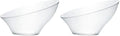 Disposable Angled Plastic Bowls Round Large Serving Bowl, Elegant for Party's, Snack, or Salad Bowl, Clear Pack