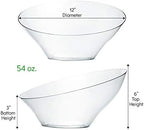 Disposable Angled Plastic Bowls Round Large Serving Bowl, Elegant for Party's, Snack, or Salad Bowl, Clear Pack, alternate
