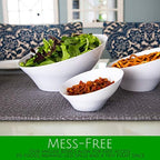Disposable Angled Plastic Bowls Round Large Serving Bowl, Elegant for Party's, Snack, or Salad Bowl, Clear Pack, alternate