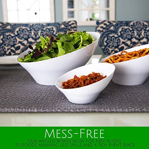 Disposable Angled Plastic Bowls Round Large Serving Bowl, Elegant for Party's, Snack, or Salad Bowl, Clear Pack, alternate