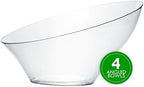 Disposable Angled Plastic Bowls Round Large Serving Bowl, Elegant for Party's, Snack, or Salad Bowl, Clear Pack, alternate