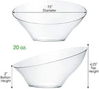 Disposable Angled Plastic Bowls Round Medium Serving Bowl, Elegant for Party's, Snack, or Salad Bowl, Clear Pack, alternate