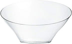 Disposable Angled Plastic Bowls Round Medium Serving Bowl, Elegant for Party's, Snack, or Salad Bowl, Clear Pack, alternate