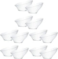 Disposable Angled Plastic Bowls Round Small Serving Bowl, Elegant for Party's, Snack, or Salad Bowl, Clear Pack