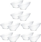 Disposable Angled Plastic Bowls Round Small Serving Bowl, Elegant for Party's, Snack, or Salad Bowl, Clear Pack