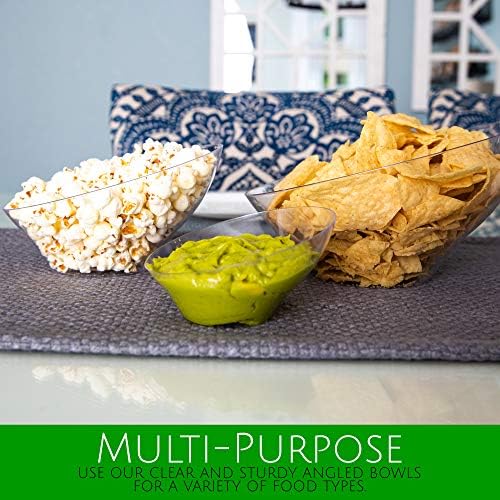 Disposable Angled Plastic Bowls Round Small Serving Bowl, Elegant for Party's, Snack, or Salad Bowl, Clear Pack, alternate