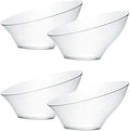 Disposable Angled Plastic Bowls Round Small Serving Bowl, Elegant for Party's, Snack, or Salad Bowl, Clear Pack