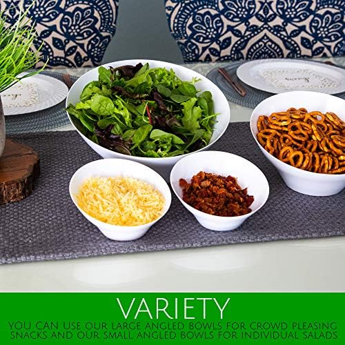 Disposable Angled Plastic Bowls Round Small Serving Bowl, Elegant for Party's, Snack, or Salad Bowl, Clear Pack, alternate