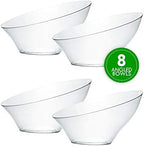 Disposable Angled Plastic Bowls Round Small Serving Bowl, Elegant for Party's, Snack, or Salad Bowl, Clear Pack, alternate