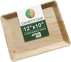 Disposable Bamboo 12" x 10" Trays (10 pieces) Bamboo Serving Platters, Disposable Boards, Dinnerware For