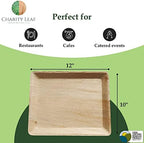 Disposable Bamboo 12" x 10" Trays (10 pieces) Bamboo Serving Platters, Disposable Boards, Dinnerware For, alternate view 3