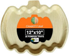 Disposable Bamboo 12"x10" Pumpkin Trays (25 pieces) Bamboo Serving Platters, Disposable Boards, Dinnerware For
