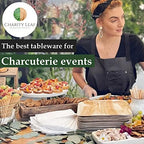 Disposable Bamboo 12"x10" Pumpkin Trays (25 pieces) Bamboo Serving Platters, Disposable Boards, Dinnerware For, alternate
