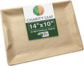 Disposable Bamboo 14" x 10" Trays (10 Pieces) Bamboo Serving Platters, Disposable Boards, Dinnerware For