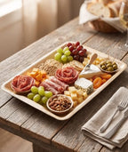 Disposable Bamboo 14" x 10" Trays (10 Pieces) Bamboo Serving Platters, Disposable Boards, Dinnerware For, alternate view 2