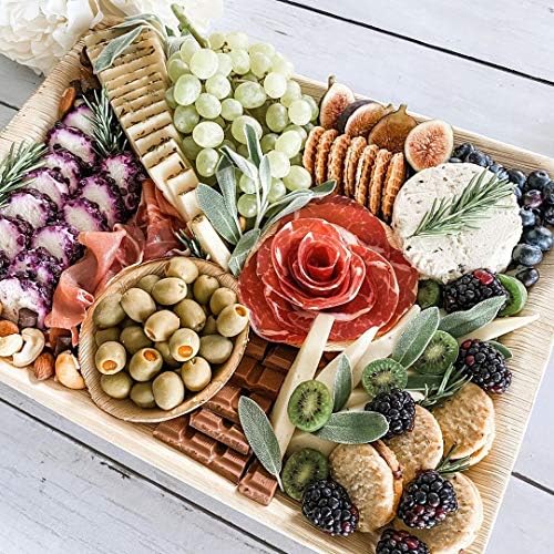 Disposable Bamboo 14" x 10" Trays (10 Pieces) Bamboo Serving Platters, Disposable Boards, Dinnerware For, alternate view 5