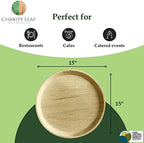 Disposable Bamboo 15" Round Trays (10 pieces) Bamboo Serving Platters, Disposable Boards, Dinnerware For, alternate view 3
