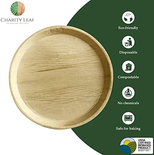 Disposable Bamboo 15" Round Trays (10 pieces) Bamboo Serving Platters, Disposable Boards, Dinnerware For, alternate view 4
