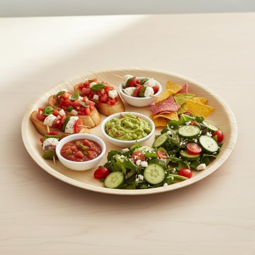 Disposable Bamboo 15" Round Trays (10 pieces) Bamboo Serving Platters, Disposable Boards, Dinnerware For, alternate view 5
